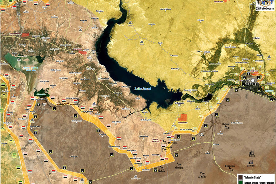 Prov. de Raqqa Junio 16, 2017 - Avance del EAS al suroeste de Tabqa – (Mapa @PetoLucem).