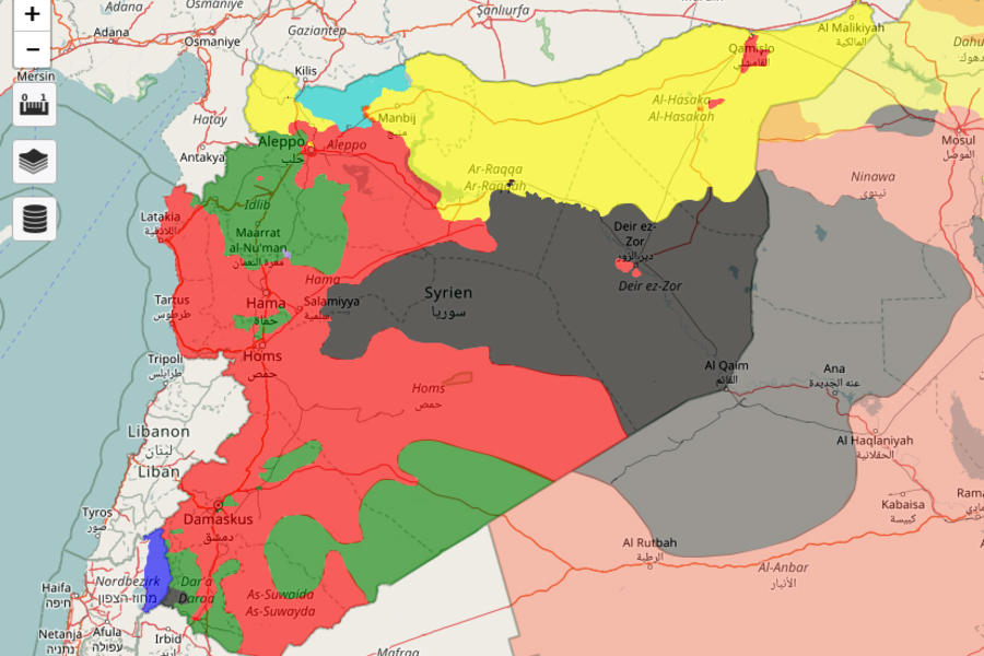 Situación bélica en Siria / Julio 07, 2017 - (Mapa Syriancivilwarmap).