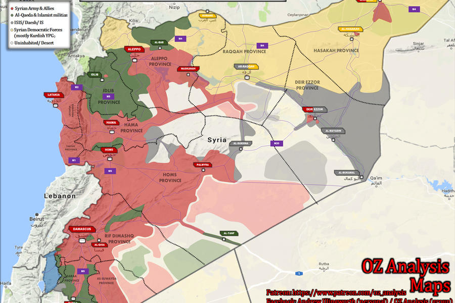 Situación bélica en Siria / Julio 20, 2017 - (Mapa OZ Analysis).