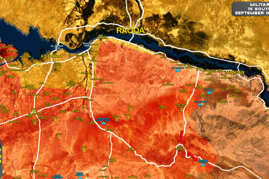 Provincias de Raqqa, Homs y Deir Ezzor (zona limite) / Septiembre 1, 2017 – Avance leal hacia el triángulo de Bishri - (Mapa SouthFront).