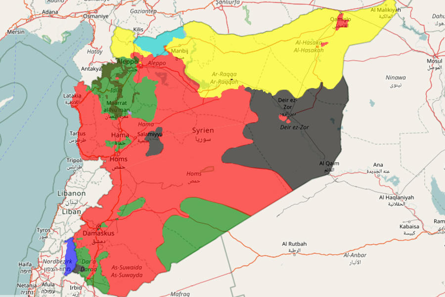 Situación bélica en Siria / Septiembre 1, 2017 - (Mapa Syriancivilwarmap).