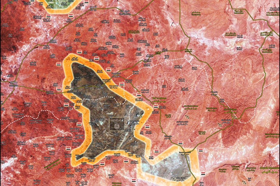 Provincia de Hama / Homs  Septiembre 13, 2017 – DAESH cercado en el cantón - (Mapa @A7_Mirza).  