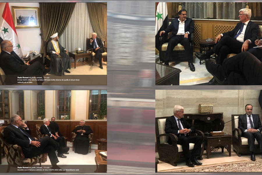 Delegación italiana recibida por autoridades políticas y religiosas sirias | Damasco, Alepo / Septiembre 14 al 17,2017 (Imágenes @_paolo_romani_).