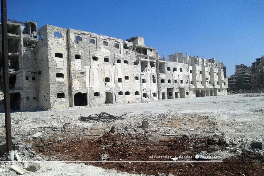 Destrucción de hospital público en el sur de Homs, Siria (Septiembre 30, 2017 | Foto Yaoudat Brahim / DSL).