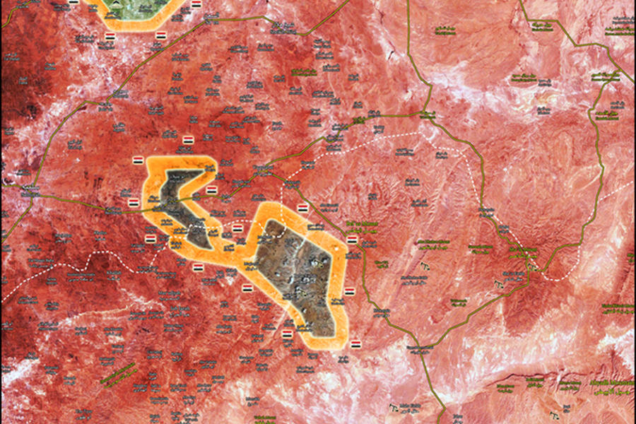 Provincia de Hama / Homs |  Octubre 3, 2017 – DAESH cercado en el cantón que ha sido partido en dos partes por el EAS - (Mapa @A7_Mirza). 