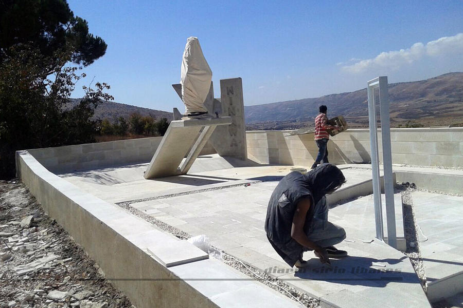 El nuevo santuario de la Virgen en el último tramo de su construcción / Beit Lahia, Beqaa, Líbano (Octubre 8, 2017 | Foto Yaoudat Brahim / DSL).
