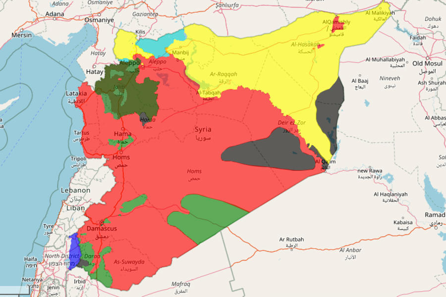 Situación bélica en Siria / Diciembre 8, 2017 - (Mapa Syriancivilwarmap).