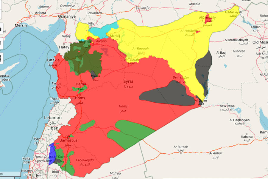 Situación bélica en Siria / Diciembre 15, 2017 - (Mapa Syriancivilwarmap).