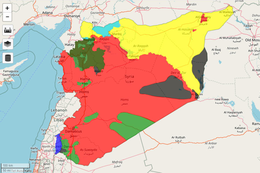 Situación bélica en Siria / Diciembre 23, 2017 - (Mapa Syriancivilwarmap).