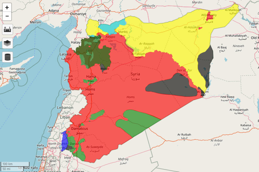Situación bélica en Siria / Diciembre 29, 2017 - (Mapa Syriancivilwarmap).