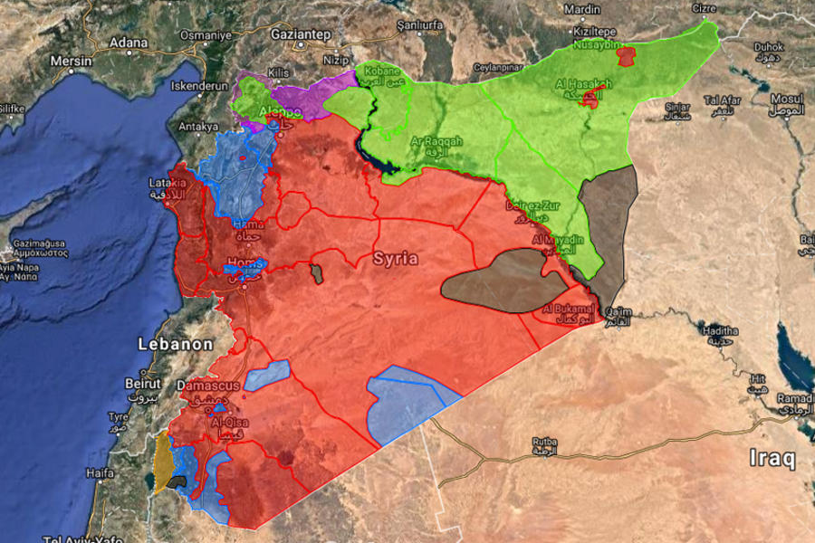 Situación bélica en Siria |  Marzo 2, 2018 - (Mapa: Centro de Información Militar | Siria).