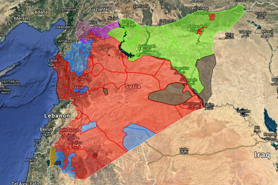 Situación bélica en Siria |  Marzo 30, 2018 - (Mapa: Centro de Información Militar | Siria).