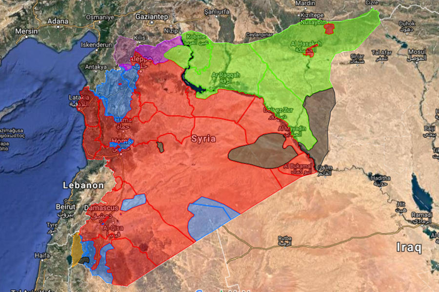 Situación bélica en Siria |  Abril 13, 2018 - (Mapa: Centro de Información Militar | Siria).