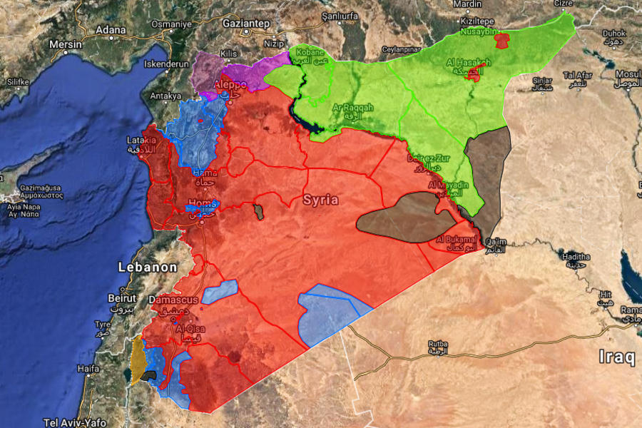 Situación bélica en Siria |  Abril 20, 2018 - (Mapa: Centro de Información Militar | Siria).