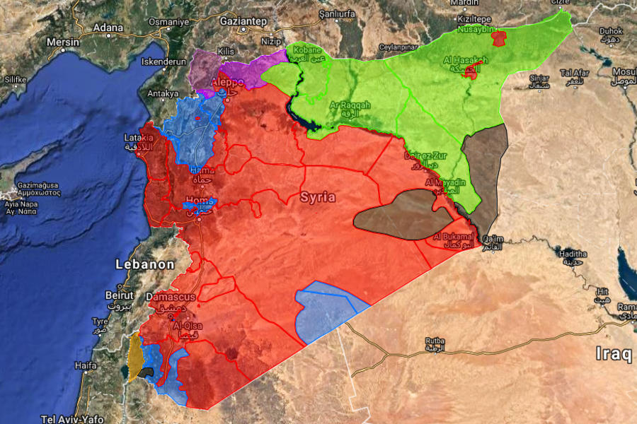 Situación bélica en Siria |  Abril 27, 2018 - (Mapa: Centro de Información Militar | Siria).