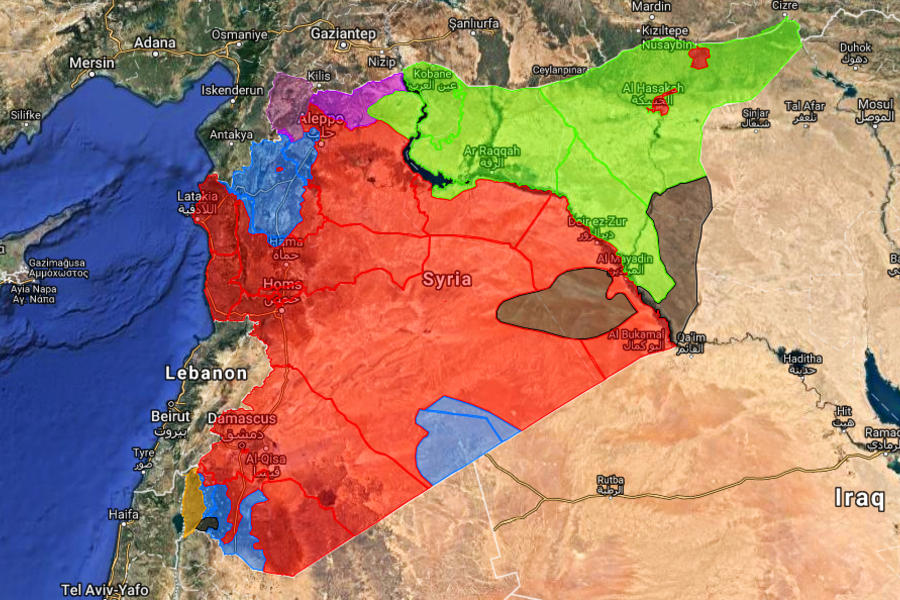 Situación bélica en Siria |  Mayo 18, 2018 - (Mapa: Centro de Información Militar | Siria).