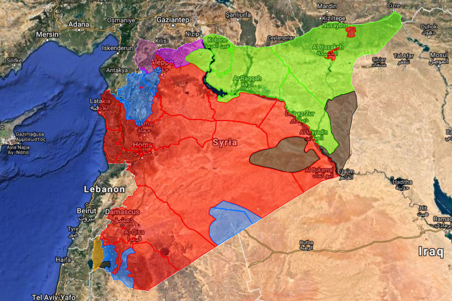 Situación bélica en Siria |  Junio 1, 2018 - (Mapa: Centro de Información Militar | Siria).