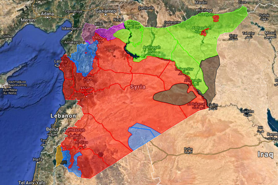 Situación bélica en Siria |  Junio 8, 2018 - (Mapa: Centro de Información Militar | Siria).