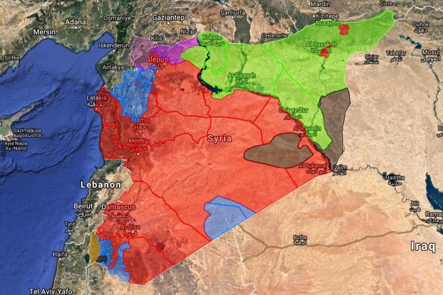 Situación bélica en Siria |  Junio 15, 2018 - (Mapa: Centro de Información Militar | Siria).