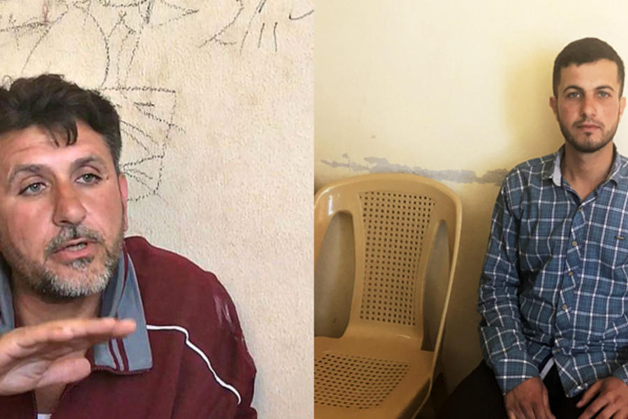 A la izquierda Ibrahim Omar Toumeh y a la derecha Mohammed Al Khatib, entrevistados por Vanessa Beeley en abril de 2018 (Fotos: Vanessa Veeley).
