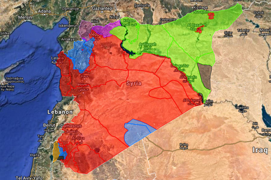 Situación bélica en Siria |  Julio 20, 2018 (Mapa: Centro de Información Militar | Siria)