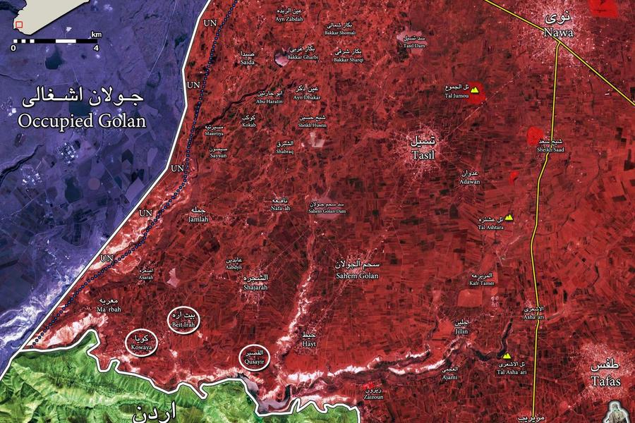 Frente Sur | Julio 31, 2018 – Provincia de Deraa, avance sirio sobre DAESH (Mapa ISWNews)