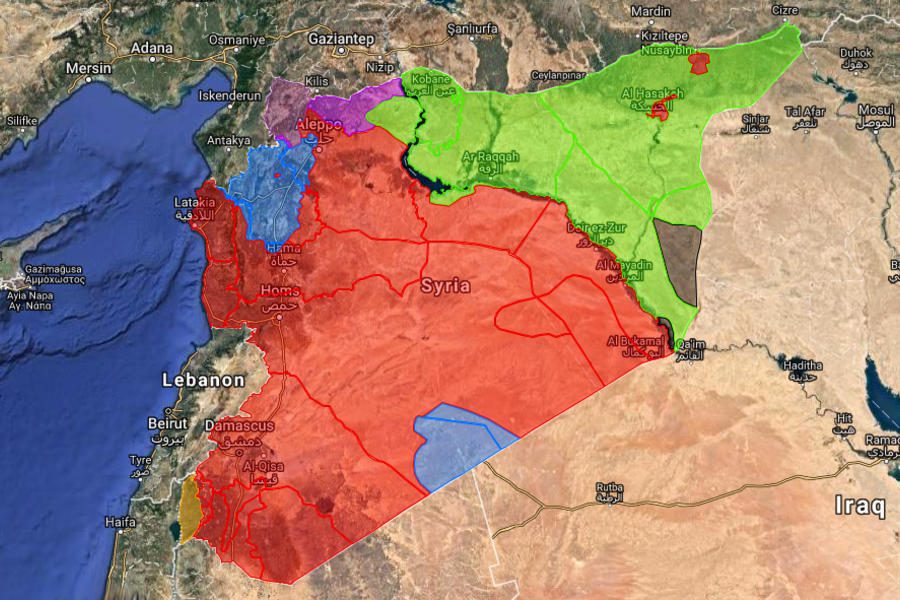 Situación bélica en Siria |  Agosto 3, 2018 (Mapa: Centro de Información Militar | Siria)