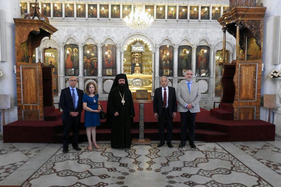 La Delegación de la Colectividad Siria de Chile visita la Catedral Mariamita de Damasco junto al Vicario Patriarcal Obispo Efram Malouly