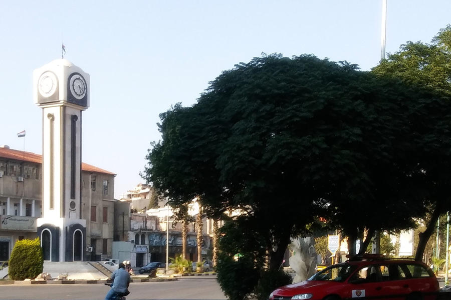 Plaza del Reloj Nuevo, en la Avenida Chukri Al Quwatli de Homs (Foto: Pablo Sapag M.)