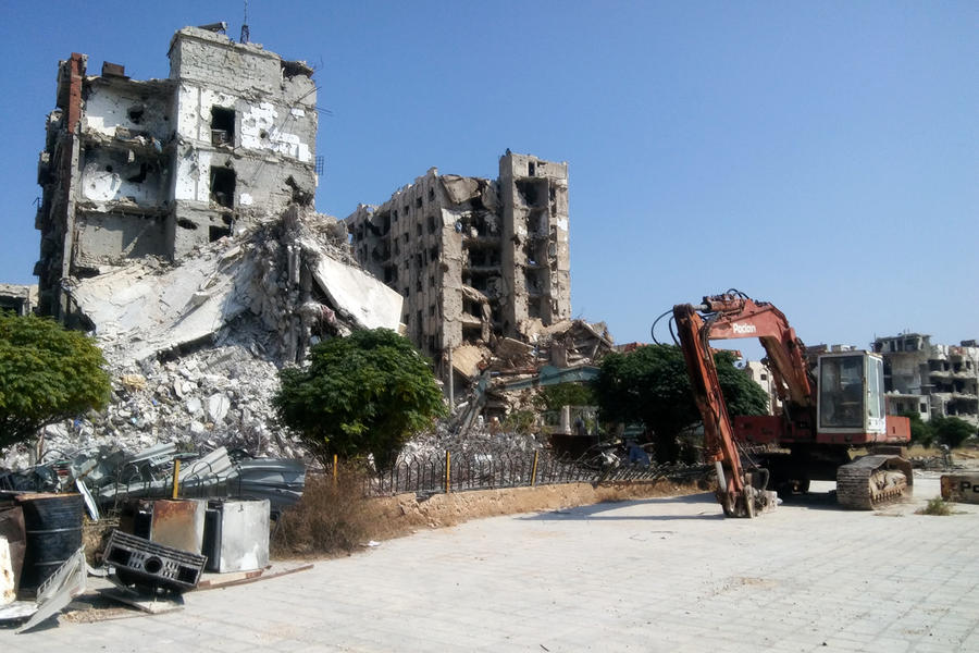 La mayoría de los barrios y sectores afectados, como Al Waer en Homs, ya han sido desescombrados. Ahora toca rehabilitar las viviendas afectadas (Foto: Pablo Sapag M.)