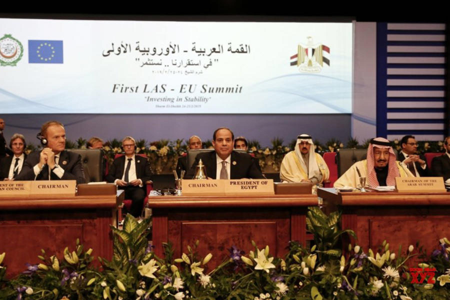 El presidente egipcio, Abdel Fattah al-Sisi y el presidente del Consejo Europeo, Donald Tusk, co-presiden la cumbre (Foto SocialNews)