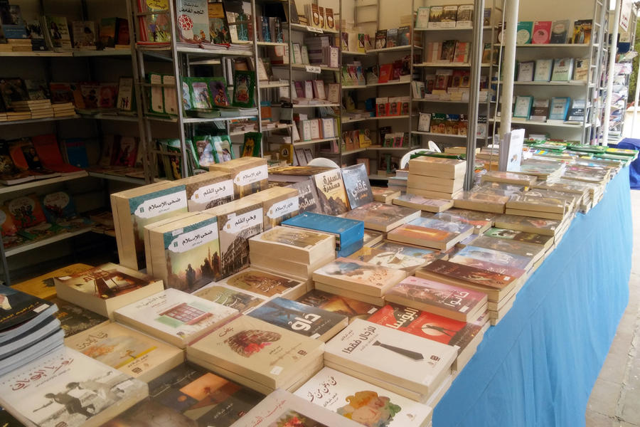 Narrativa siria, árabe y extranjera en la Feria del Libro de Damasco. Foto: Pablo Sapag M