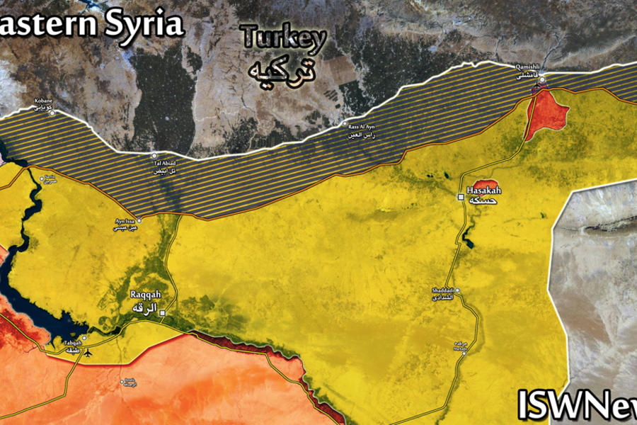Noreste de Siria y el proyecto turco de "zona de seguridad" (Mapa ISWN)