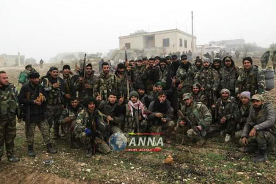 Unidad del Ejército Árabe Sirio en control de la localidad de Jarjanaz | Diciembre 23, 2019 (Foto ANNA)