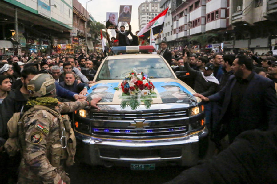 Procesión funeraria a los mártires, Gral. Qassem Suleimani y Subcomandante Abu Mahdi Al Muhandis  | Bagdad, Irak, Enero 4, 2020 
