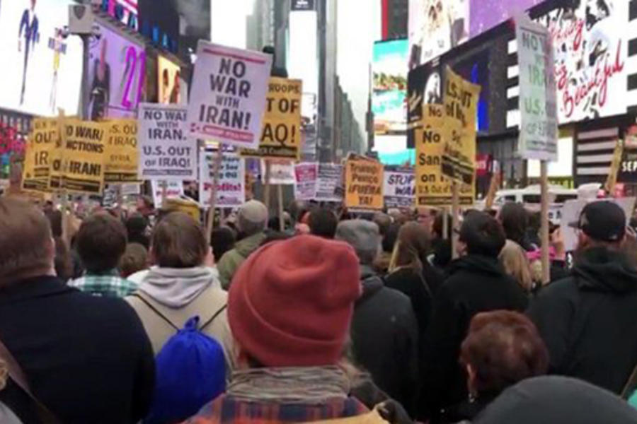 Manifestación anti imperialista y contra la guerra en EEUU  | Nueva York, EEUU, Enero 4, 2020 
