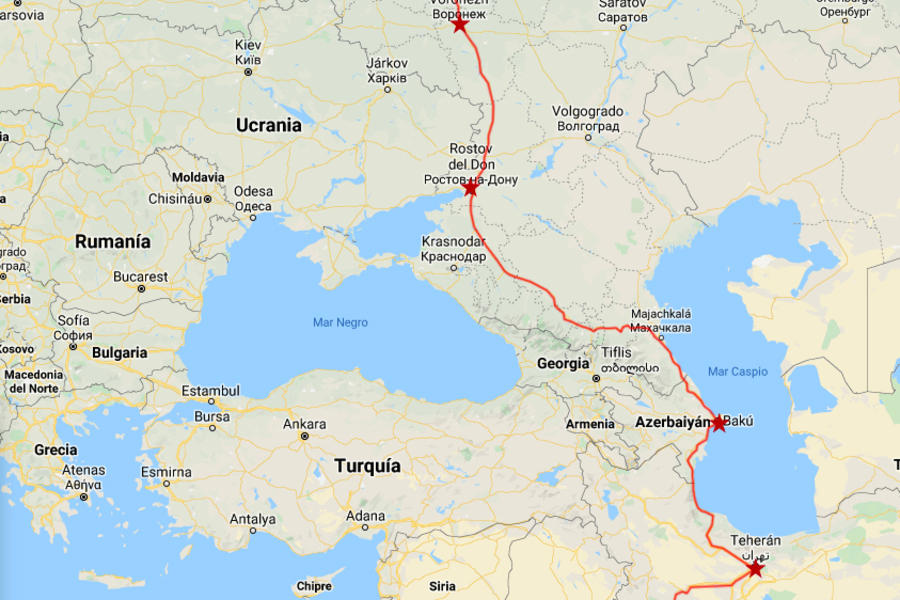 Itinerario aproximado del viaje de Adnan Azzam desde Damasco a Moscú ► Abril 2019 - Enero 2020