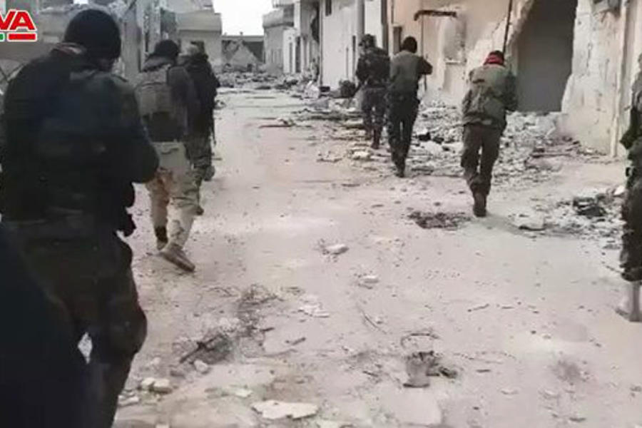 Fuerzas del EAS ingresan en Ma'arat al Nu'man | Enero 28, 2020 (Foto SANA)