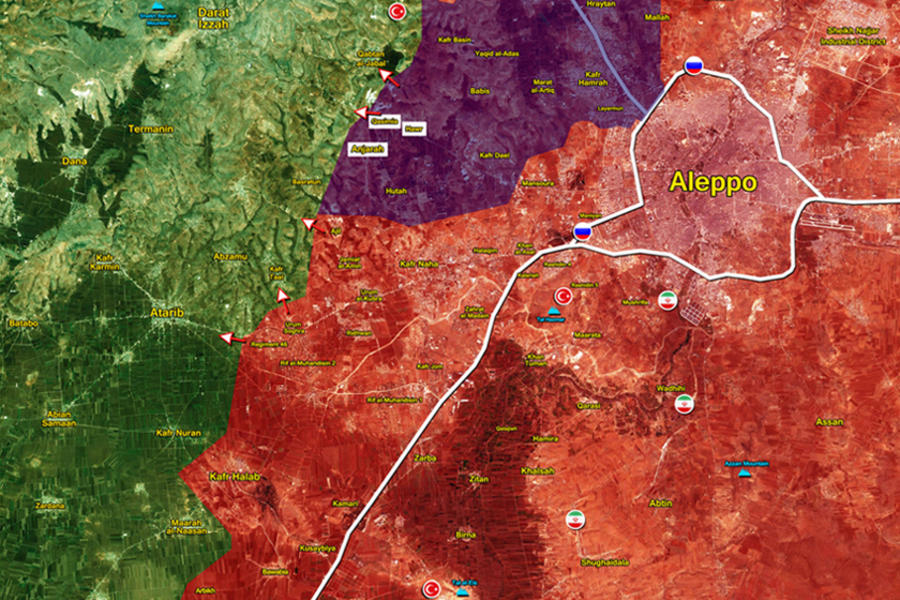 Frente de Idleb: últimos avances del EAS en el oeste de Alepo entre el 15 y el 17 febrero de 2020 (Mapa SF)