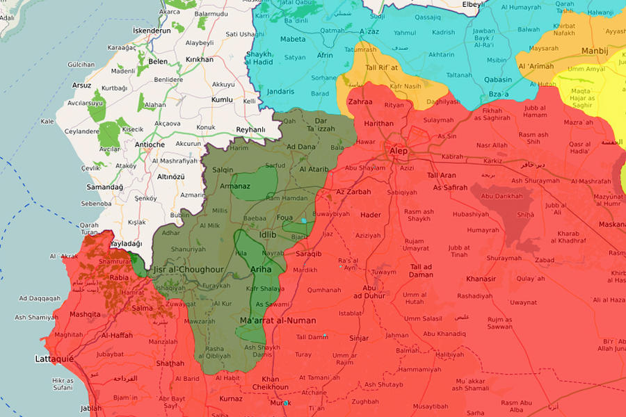 Situación en el cantón de Idleb  |  Feb 17, 2020 (Mapa SCWMap)