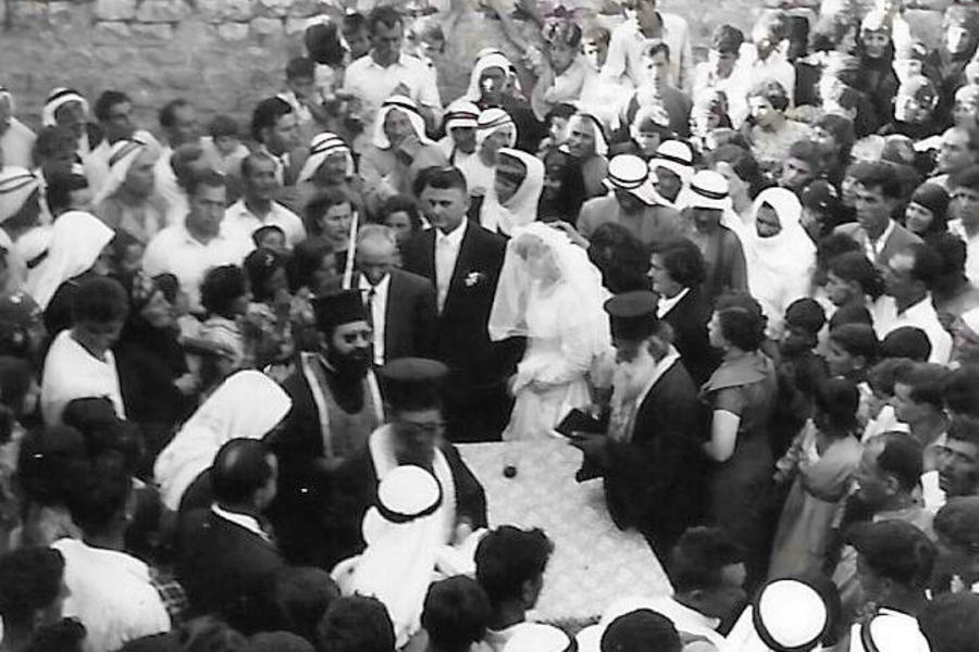 Ceremonia de boda de Yamila Obeid y Juan Bautista Esper en Mhardeh, provincia de Hama, Siria