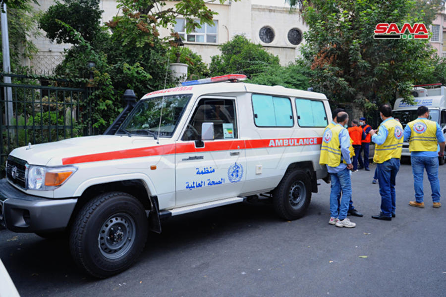 Ambulancia entregada por la OMS a Siria  |  Damasco. Octubre 25, 2020 (Foto: SANA)