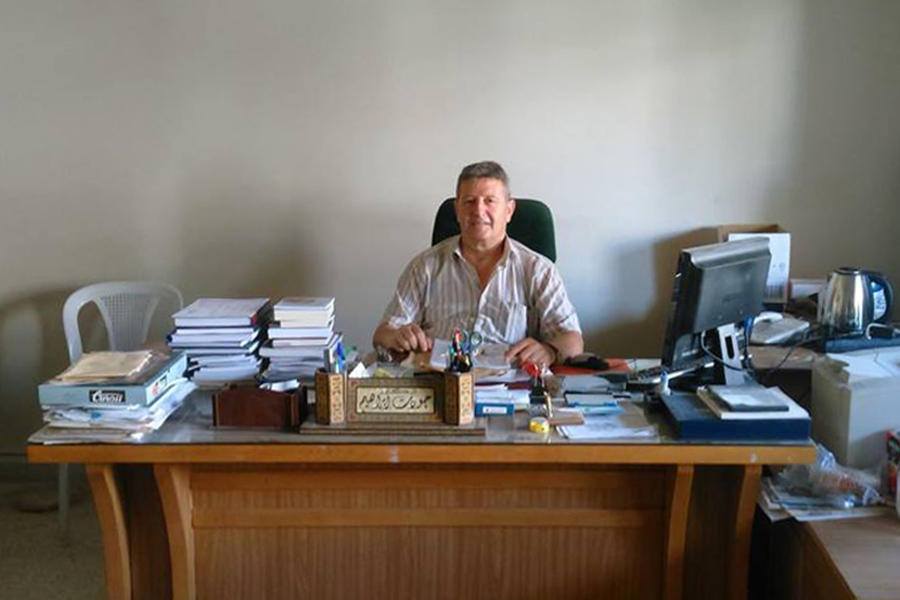 El Dr. Jawdat Ibrahim, en su estudio en Bahour, Siria.