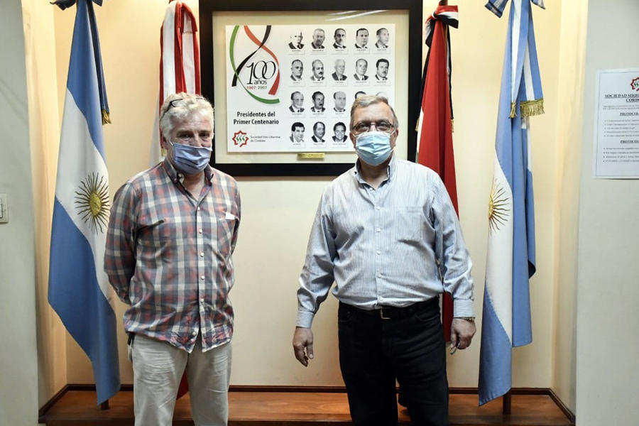 El presidente electo, Horacio Manzur (izq.) junto al presidente saliente, David Cesar (Foto: Yamil Moisés Azize / SSL Córdoba)
