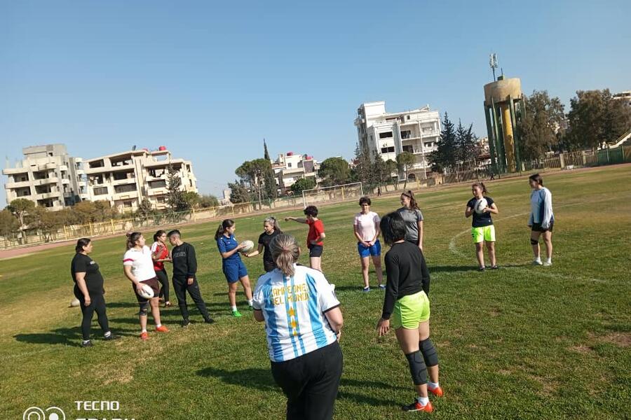 Carolina Bravo ya entrena a la selección femenina de rugby de Siria (Foto: Syria Rugby)