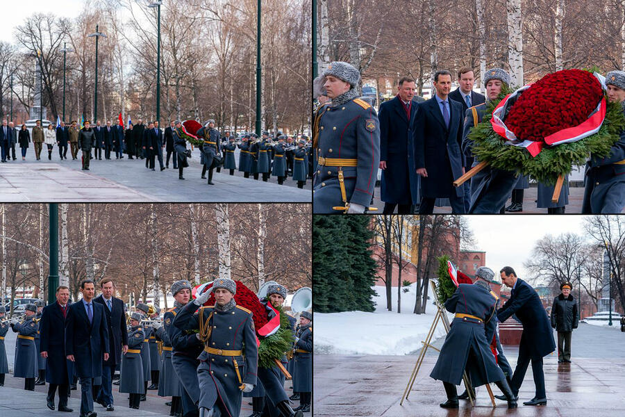 Ofrenda floral del presidente de Siria en la Tumba del Soldado Desconocido | Moscú, Marzo 15, 2023 (Fotos: Presidencia Siria)