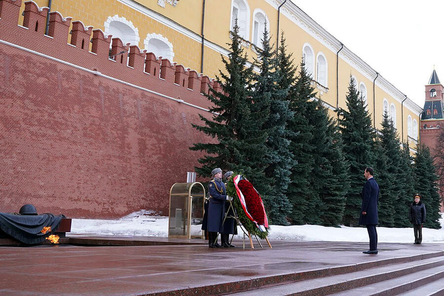 Ofrenda floral del presidente de Siria en la Tumba del Soldado Desconocido | Moscú, Marzo 15, 2023 (Foto: Presidencia Siria)