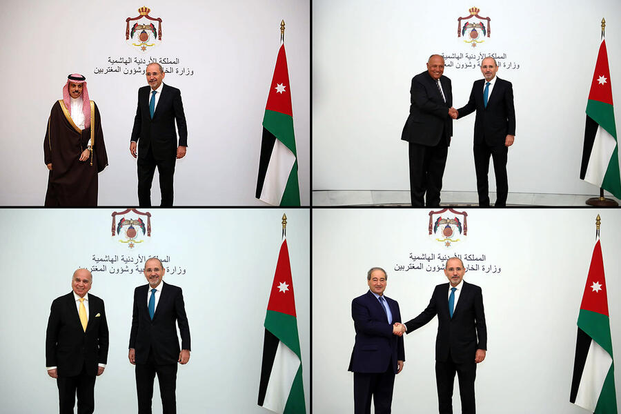 El Canciller de Jordania recibe a sus homólogos de Arabia Saudita, Irak, Egipto y Siria | Ammán, Mayo 1, 2023 (Foto: Min. de Rel. Exteriores de Jordania)