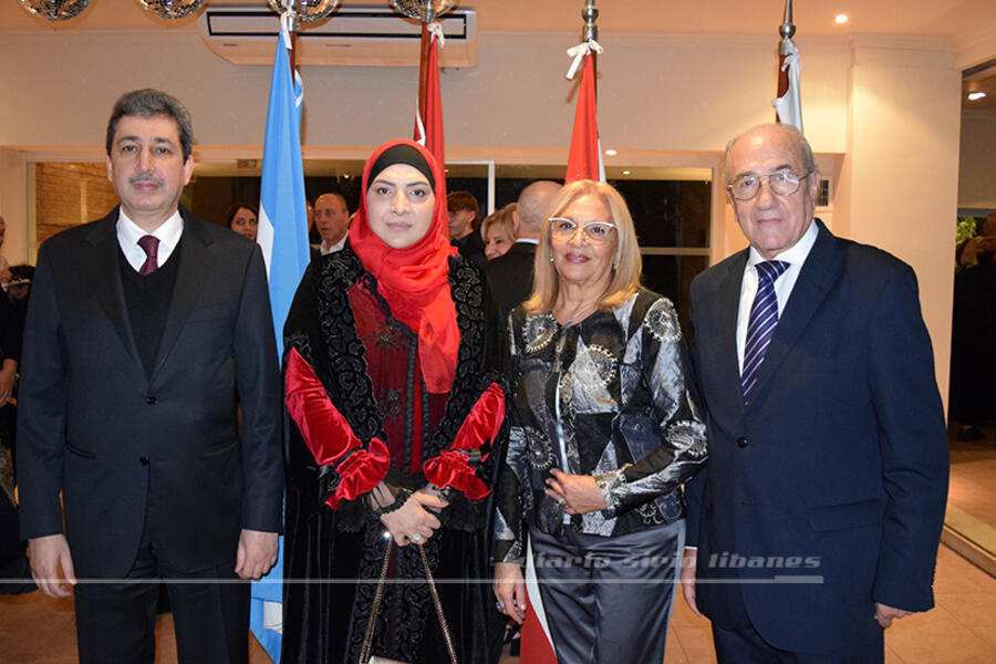 El presidente del CSLBA y Sra. Ana María Ganem reciben salutación del Sr. Embajador de Arabia Saudita, S.E. Hussein Mohammad Abdulfatah Alassiri y Sra. Esposa