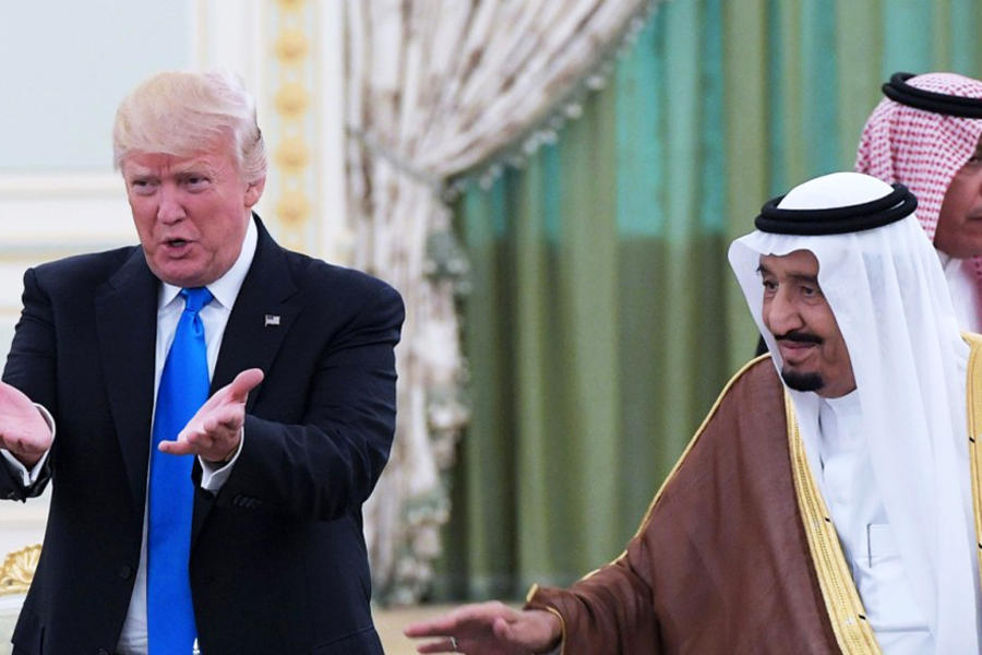 Presidente de EEUU, Donald Trump y Rey de Arabia Saudita, Salman bin Abdulaziz al-Saud (Foto AFP)